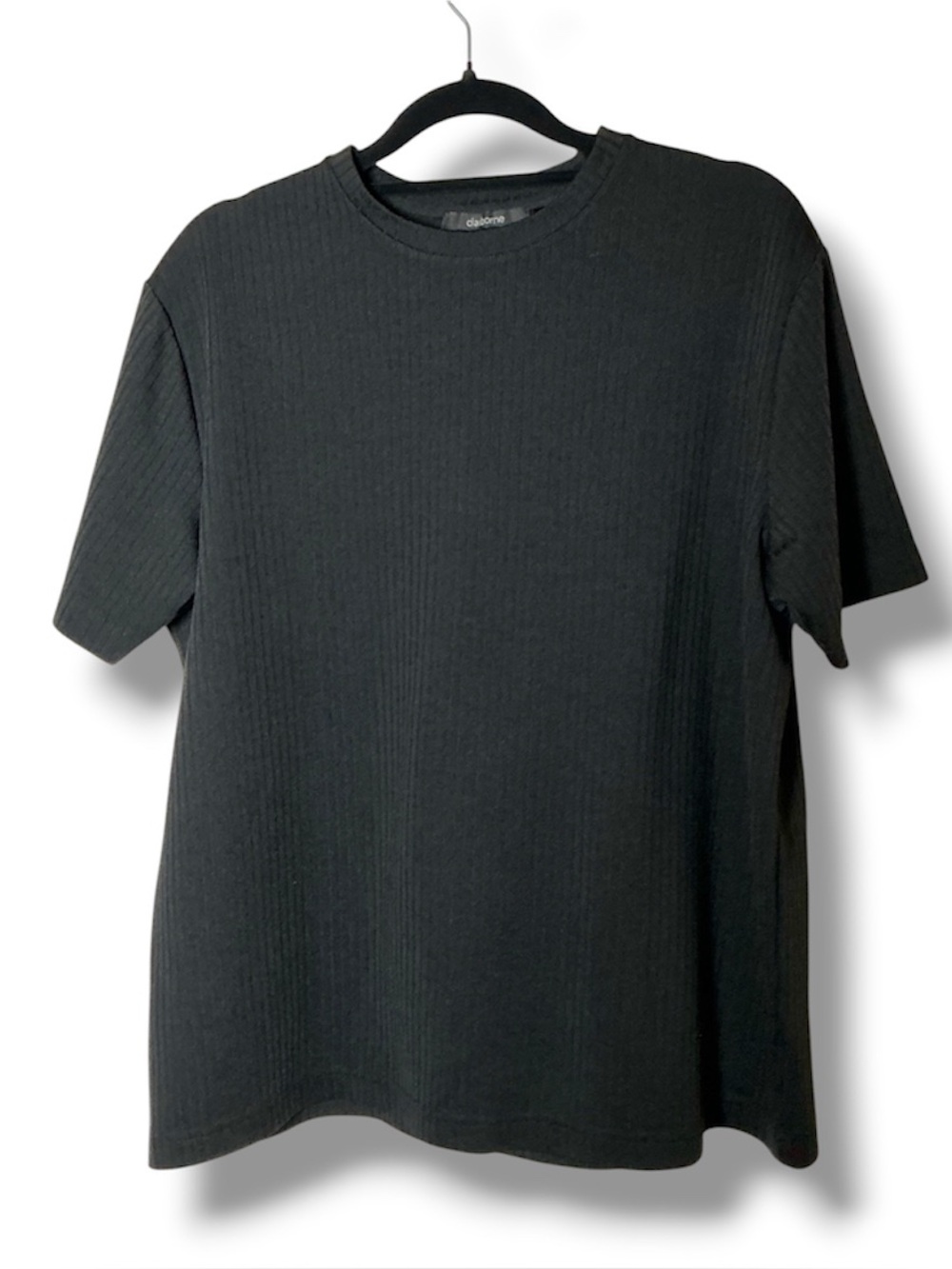 Claiborne Black Ribbed men’s Short Sleeve Shirt